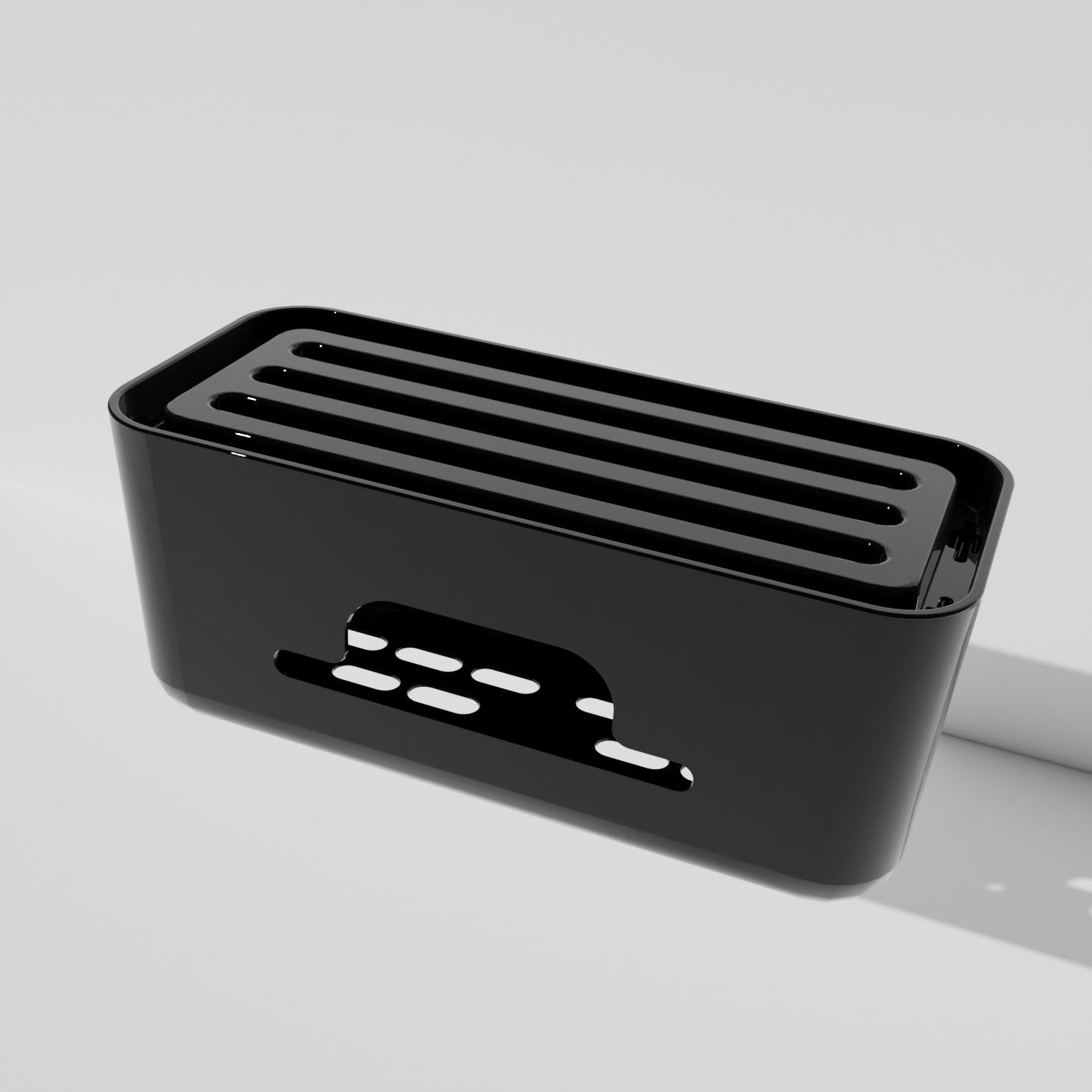 Desktop Data Cable Storage Box Socket Data Cable Storage Rack Wire Sorting Box Household Storage Boxes Bins Organization чёрный