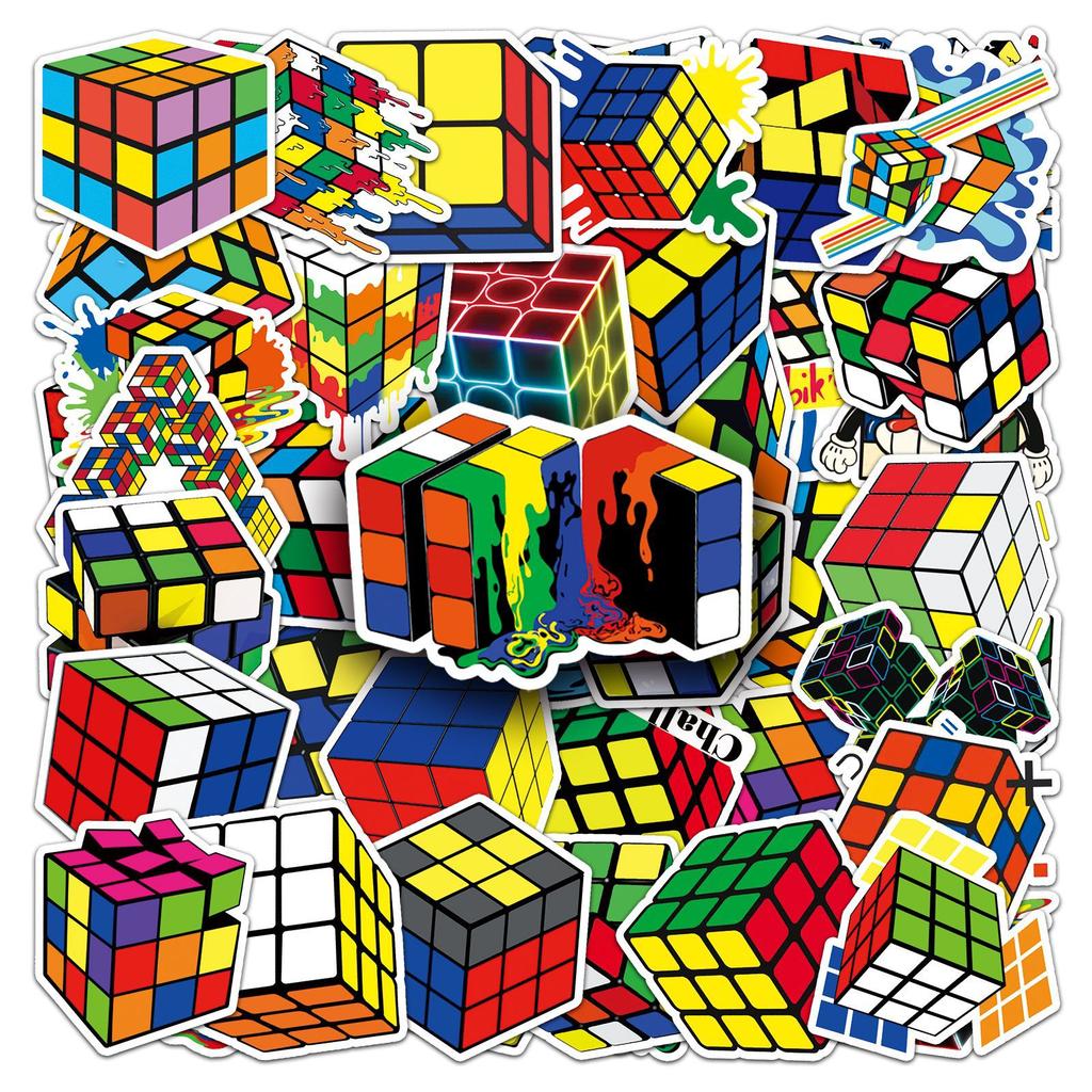 50 Rubik's Cube Graffiti Personality Trendy Cool Play Creative DIY Mobile Case Skateboard Suitcase Sticker Waterproof