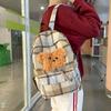 Women Plaid Backpack Campus Student Schoolbag Travel Backpack