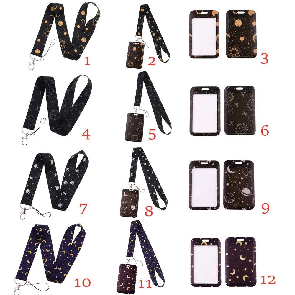 Sun and Moon Phone Lanyard Keyrings ID Card Holder Badge Holder Phone Neck Strap Hanging Rope