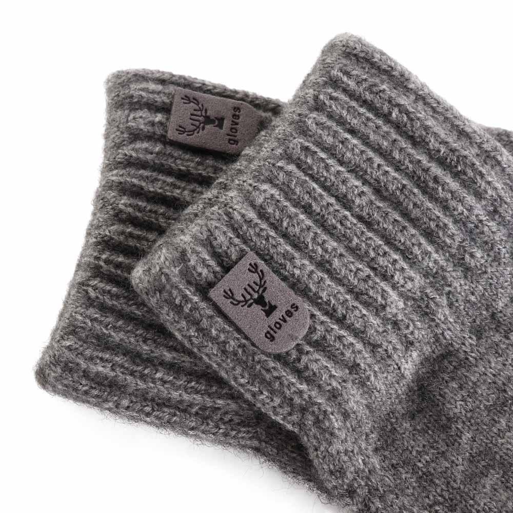 Solid Color Knitted Woolen Gloves Touchscreen Full Finger Gloves Soft Men Knitted Gloves  Male