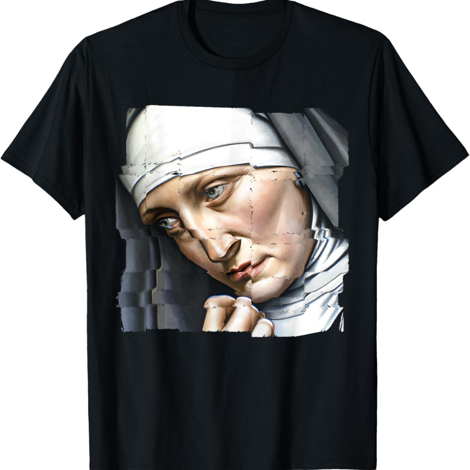 

Goth Aesthetic Grunge Occult Emo Satanic Sacred Nun Glitch T-Shirt XXXXXL чорний