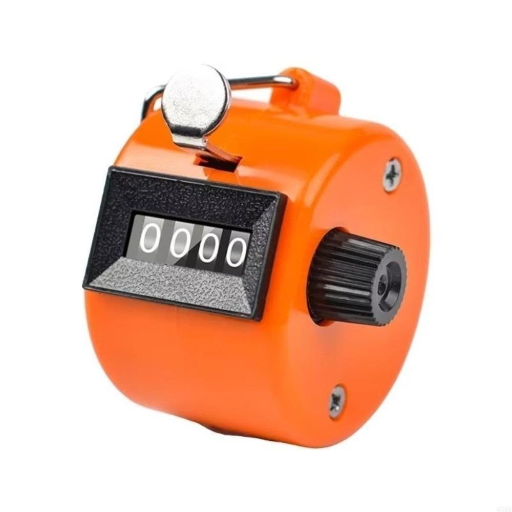 

Handheld Hand Tally Counter No Battery Required Metal Pedometer Clicker Mini 4 Digital Mechanical Clicker Counter Counting Tool помаранчевий