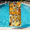 Garfield Print Beach Towel Design, Soft, Lightweight. for Home Bathroom, Spa, Pool, Yoga, Surfing, Camping, Gift for Family, Friend