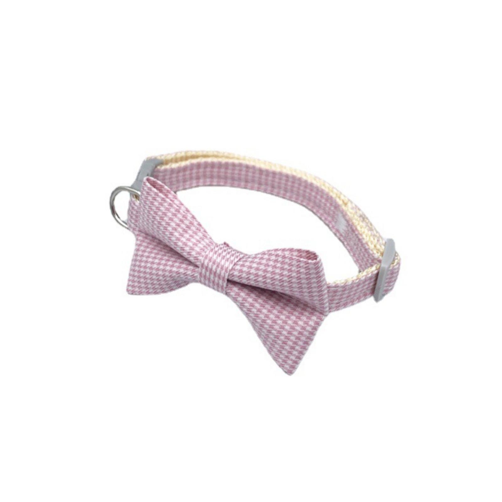 

Pet Collar, Houndstooth Bow, Collar, Small And Medium Sized Cats And Dogs, Universal Non-strangulation Neck, Adjustable Dog Collar One Size розовый
