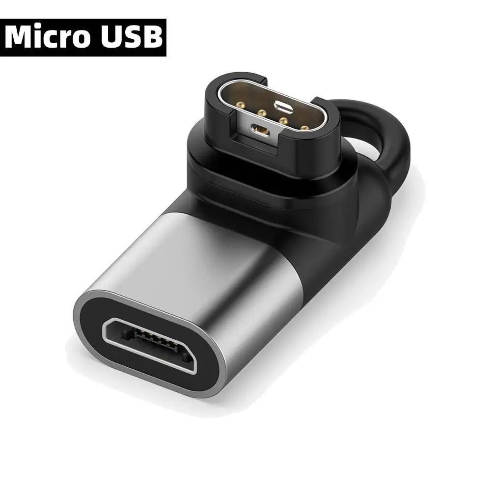 Type C/Micro/ios USB Female to 4pin Charger Adapter for Garmin Fenix 7/6/5 instinct 2S Venu 2 plus EPIX Watch Charging Converter