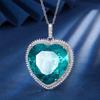 Jewelry Classic Vintage Sweater Chain Big Heart Colored Treasure Pendant Necklace Main Stone 32 * 32