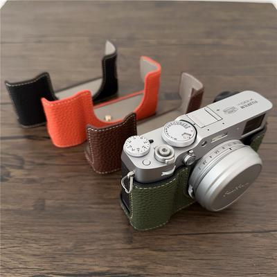 Luxury X100VI PU Leather Camera Half Case For Fujifilm X100VI Battery Opening Bottom Cover