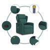 Vidaxl Foldable Massage Armchair, Dark Green, Fabric Upholstered