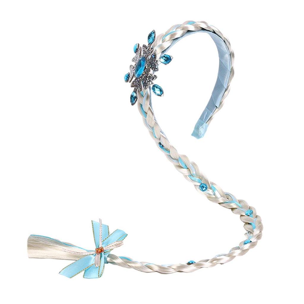 monoii Rapunzel Wig Cosplay Children Halloween Snow Queen Healthy Elsa Wig Cinderella False Hair Princess Headband Princess Dress Up Hair Band Girls