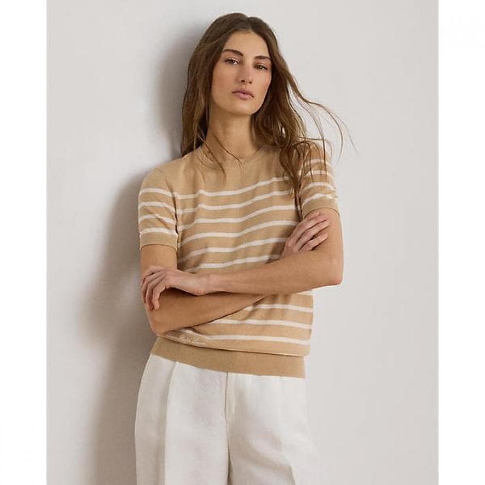 Lauren Ralph Lauren Short Sleeve Sweater Stripe  Wmlrswesn820206999 XS