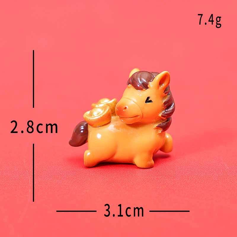2026 Year of the Horse Resin Lucky Pony Figurines Small Ornament Cute Wealth Mini Decor for Chinese New Year