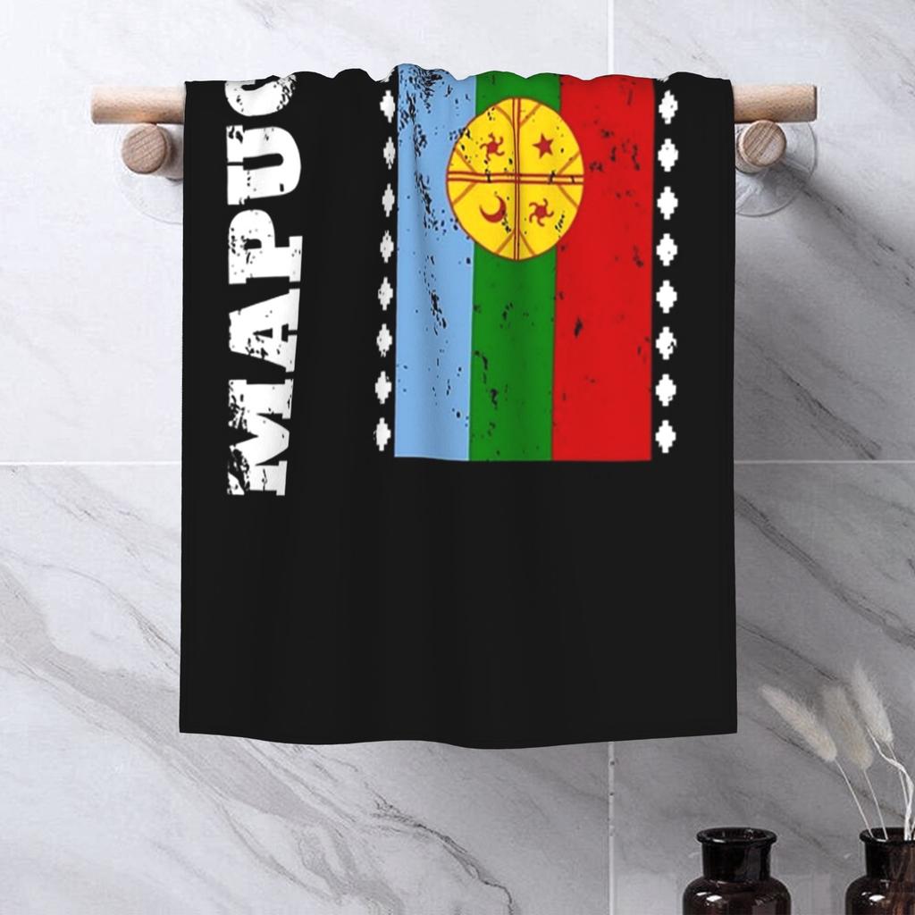 Mapuche kasaba bayrağı Retro Vintage Yumuşak Yüz Havlusu Hızlı Kuruyan Havuz Banyo Pamuklu Havlular Nefes Alabilen