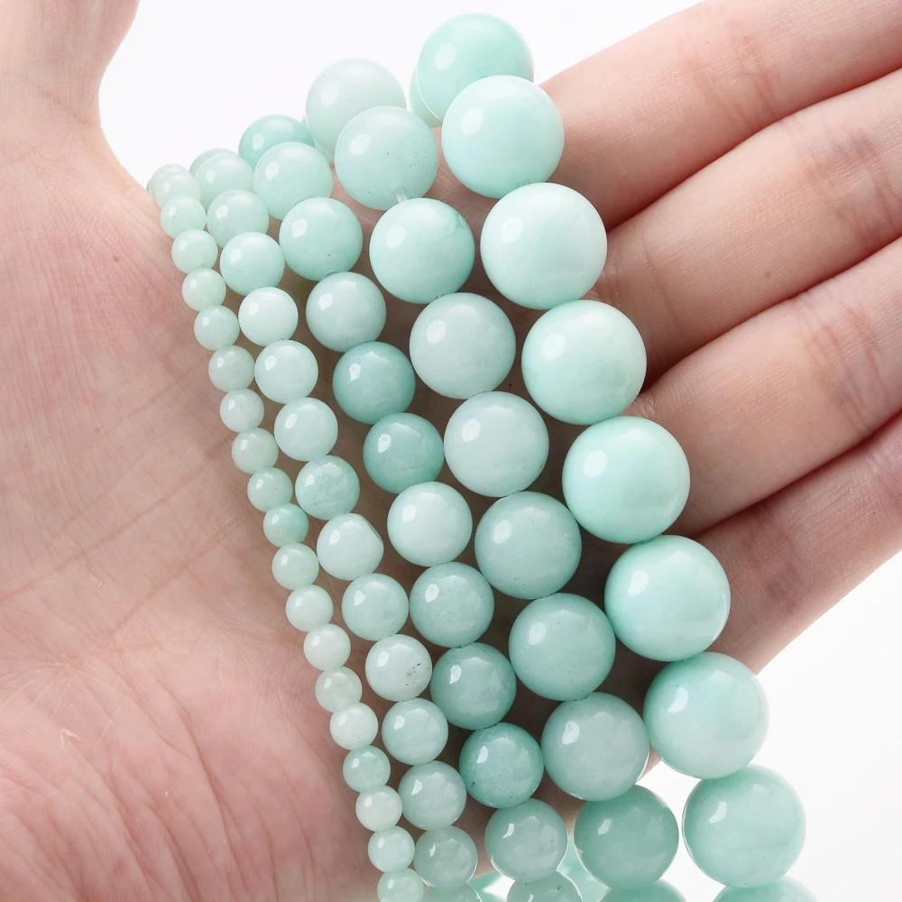Natural Round Stone 4 6 8 10 12mm Tiger Eye Crystals Lava Turquoises Jades Loose Bead for Jewelry Making DIY Bracelet Needlework