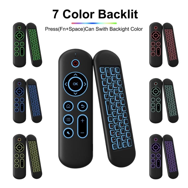 Remote Control with/No Backlit BLE5.2 2.4G Fly Mouse Voice Remote Control 6axis Gyroscope Double Modes