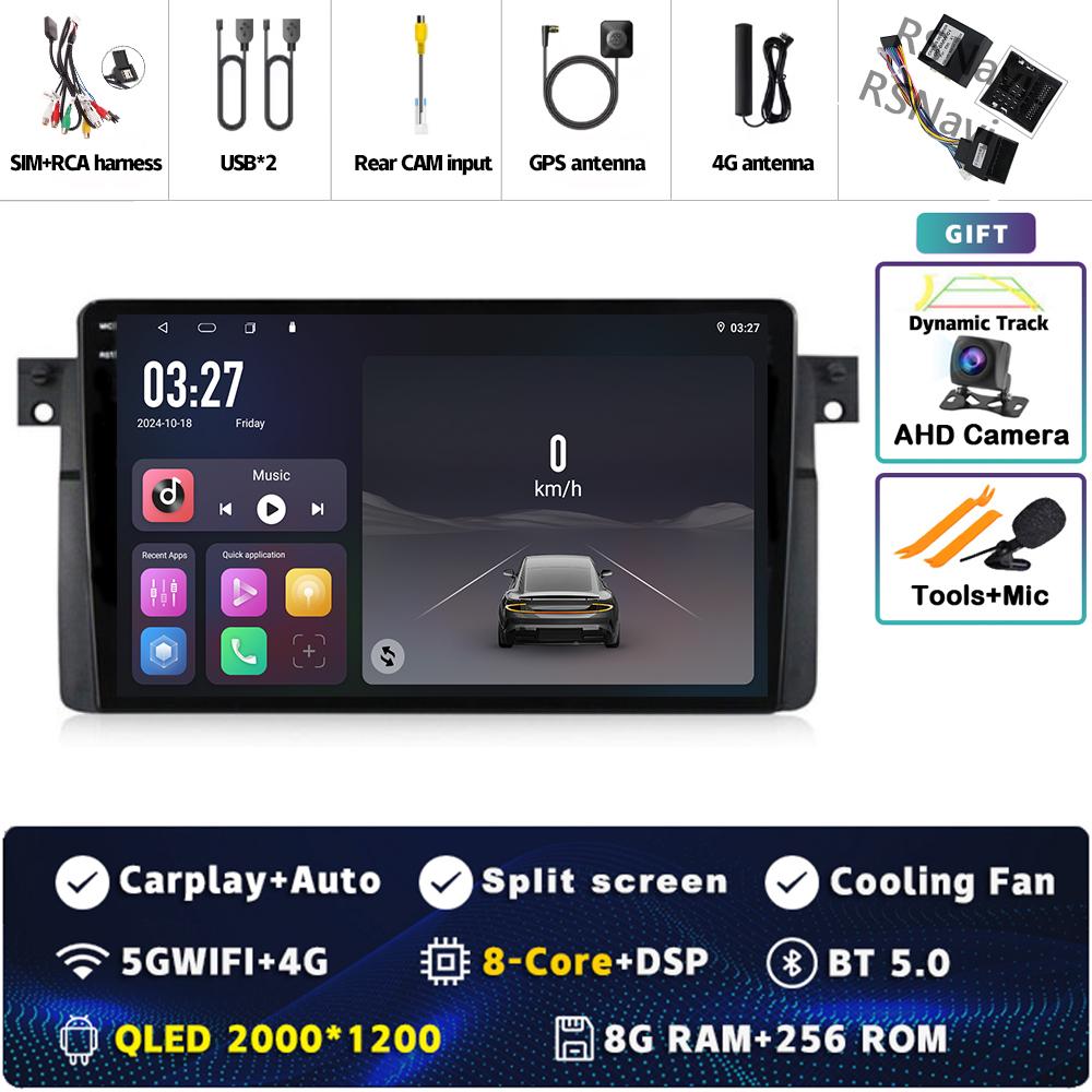 Android 14 Carplay Auto Car Radio  for BMW E46 M3 1998-2006 Multimedia Video Player Navigation GPS 2Din Stereo Head Unit DSP 4G