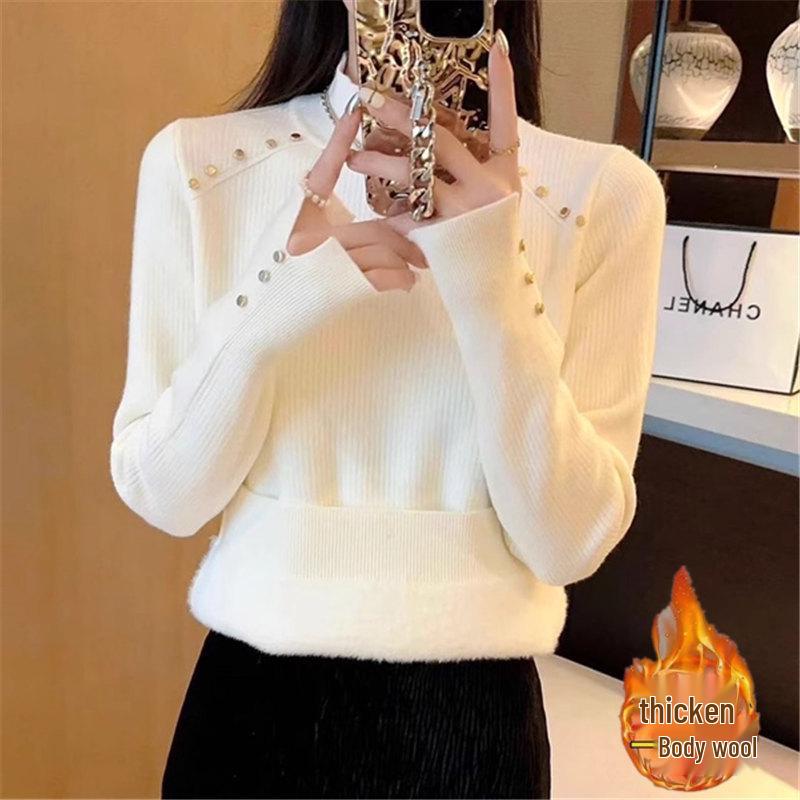 

Women s Fleece-Lined High-Neck Sweater - Thick, Warm, Fashionable Winter Base Layer Top Medium