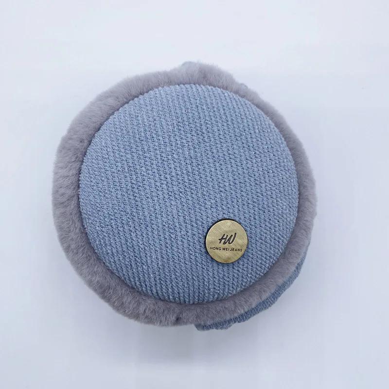 

Зимние теплые плюшевые наушники-вкладыши в стиле наушников, складные уши для женщин, для катания на лыжах, с защитой от ветра, для ушей синий