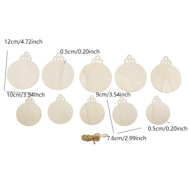 Creative Unfinished Round Wooden Discs with Holes Christmas DIY Art Crafts Hanging Wood Slices Festival Decoration Ornaments