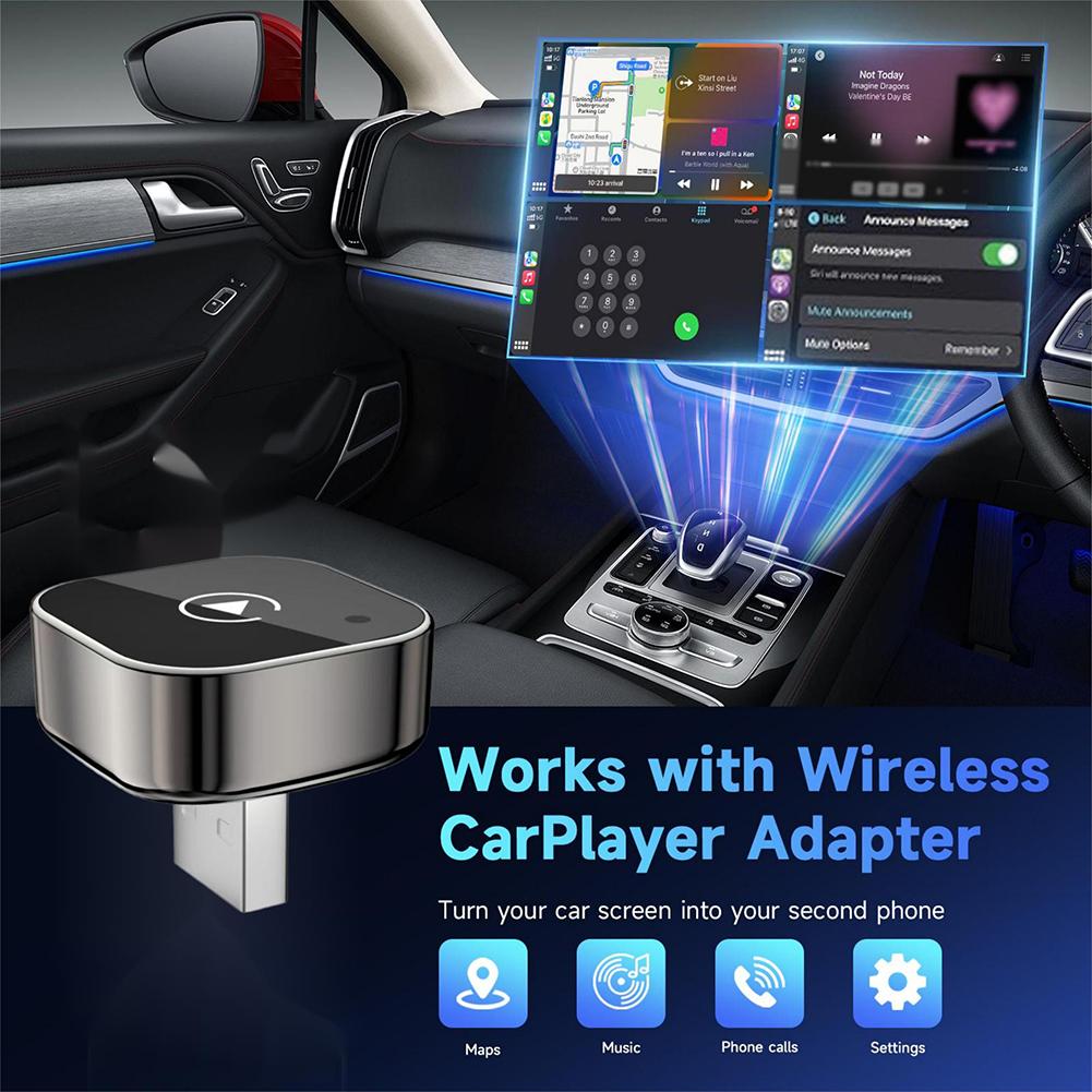 Wired To Wireless Carplay & Android Auto AI Box USB Plug and Play Mini Adapter Voice Control for Wired CarPlay Android Auto Cars