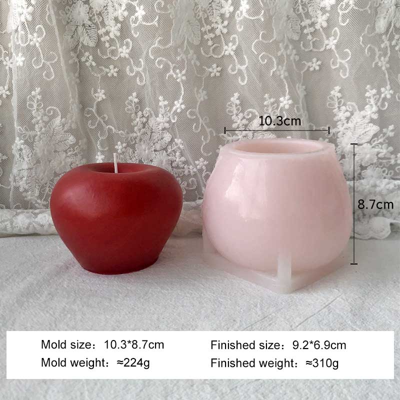 

3D Christmas Eve Apple Silicone Candle Mold Handmade Aroma Plaster Resin Ornaments Mold Apple Christmas Candle Making Mould