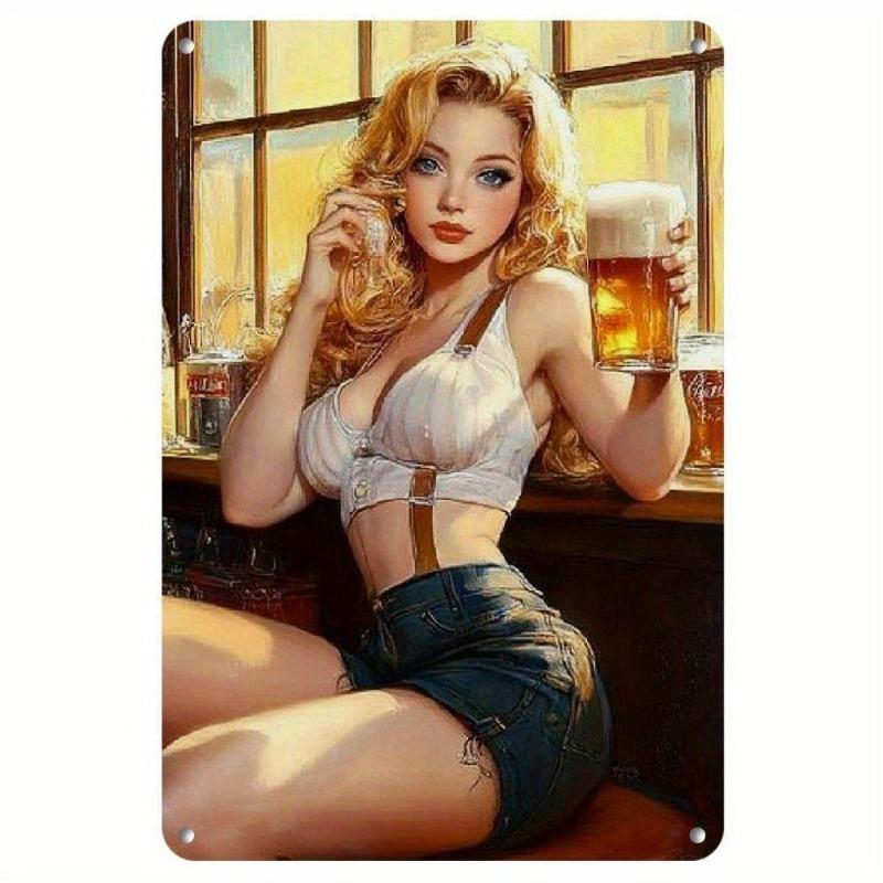 Pin-Up Girl Blechschilder, Garage Werkstatt Metalldekor 20x30cm
