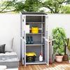 Wooden Garden House with Adjustable Shelves, Two Doors with Lock and Windows, Grey