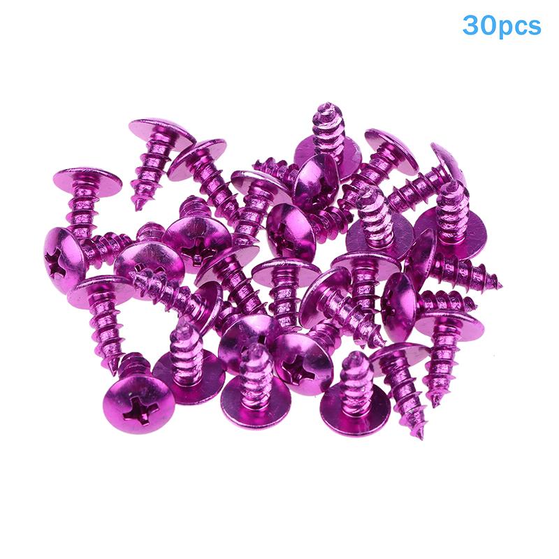 30Pcs/Pack M5*12Mm Universal Aluminum Alloy Motorcycle Cross Head Self Tapping Bolts Screws Nut Round Head Thread Diameter