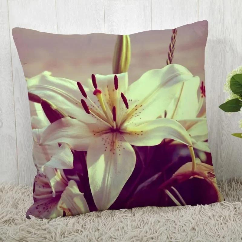 Home Decor Floral Printed Throw Pillow Cover Living Room Sofa Cushion Cover Bedroom Room Decorative Pillow Cover 45x45cm