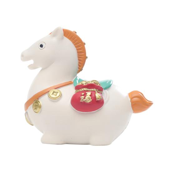 

Cartoon Horse Figurine Bring Fortune Fat Lucky Pony Statue Resin Animal Sculpture Year of Horse New Year Decoration Ornament Gift белый