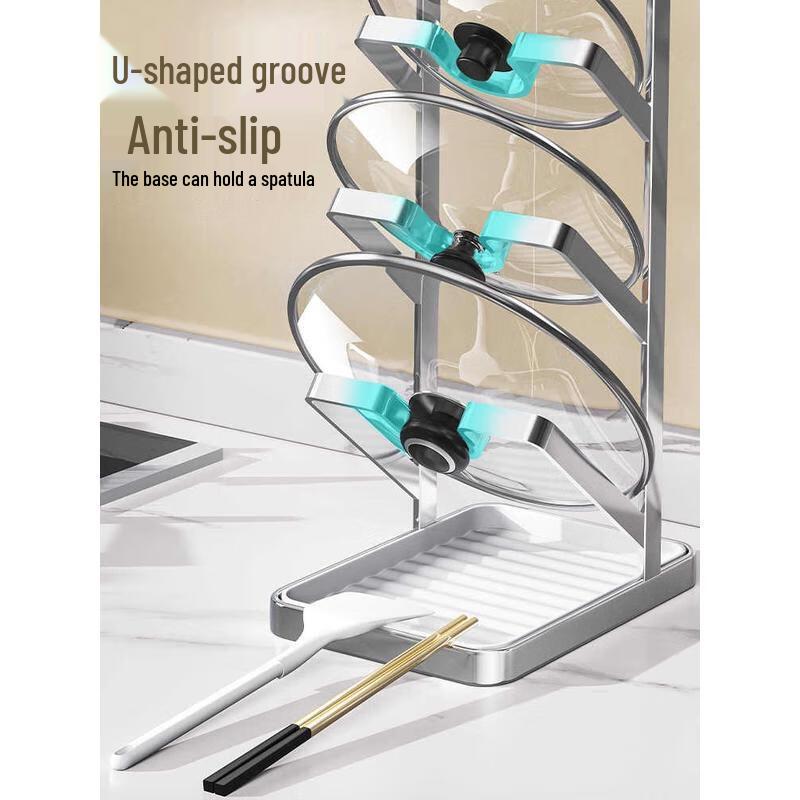 HANDUNYOU 3-stufiges Aufbewahrungsgestell für Edelstahltopfdeckel