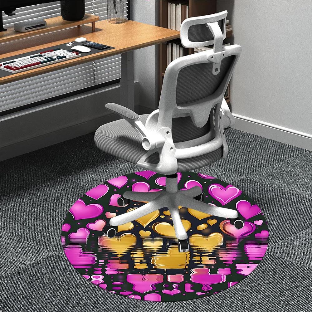 

1pc Heart Reflections Chair Carpet for Office, Non-slip, Soft and Durable Office Rug for Decoration, Perfect for Office yy260105006 80cm by 80cm