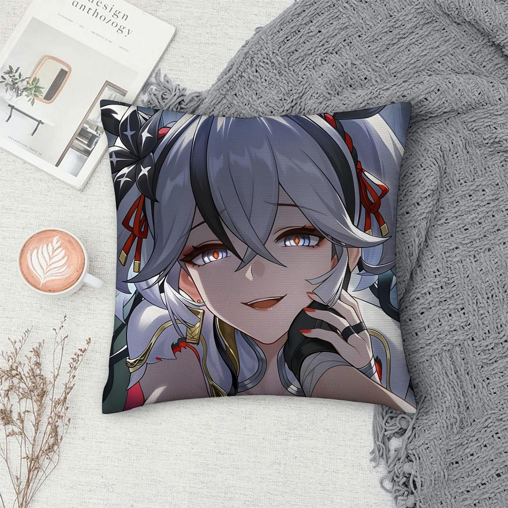 Wuthering Game Camellya Cushion Cover Square Pillow Bedroom Sofa Leisure Comfort Living Room Home Decoration X