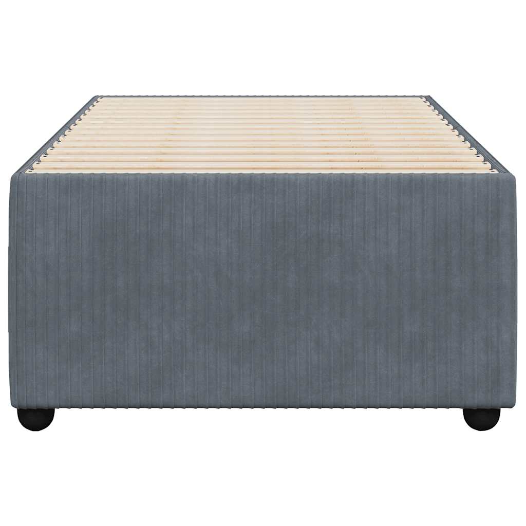 Vidaxl Bed Frame Without Mattress, Dark Gray, 90X200 Cm, Velvet