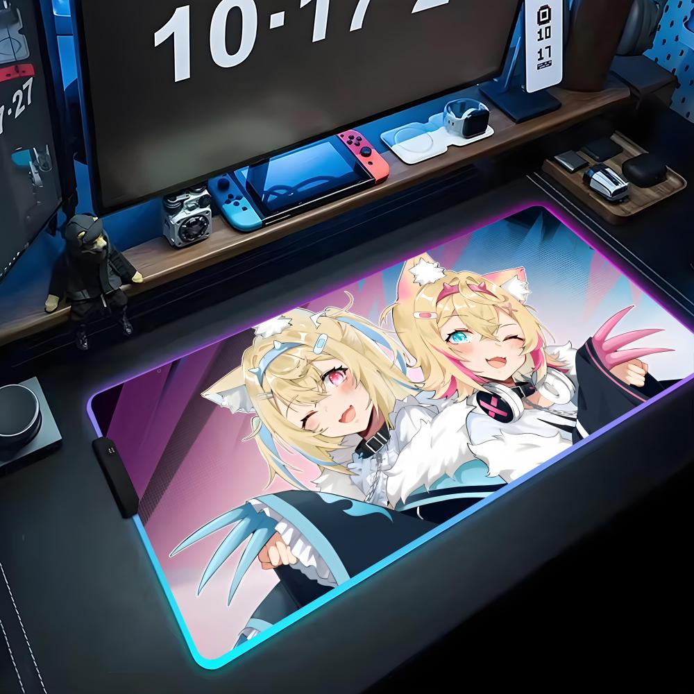 fuwamoco Mouse Pad RGB Gaming Mousepad Big LED Pad PC Desk Mat Luminous Mouse Pad Large Keyboard Mats Table Rug With Backlit