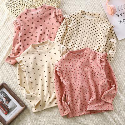 Girls 1-14 Years Autumn and Winter Full Printed Long Sleeves Bottoming Shirt