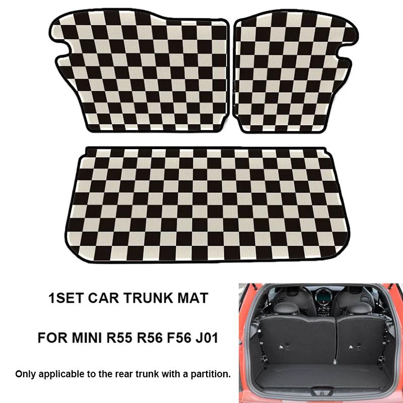 Car Rear Trunk Mat Cargo Liner For MINI Cooper R55 R56 F56 J01 For Clubman Electric Hardtop Hatchback Hatch Leather Custom