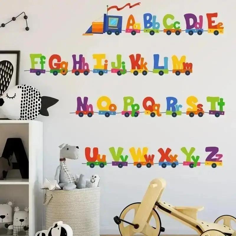 New Cartoon Home Decor Wall Sticker 26 Letters Alphabet Wall Stickers Kids Rooms Children Sticker Room Decor Household Accessory