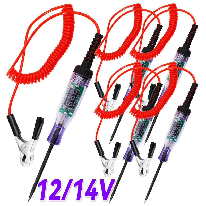 Digital Auto Circuit Tester for Car Fuse Check Electrical Diagnostic Tool 12V/24V 90V LED Car Test Light Pen Type Voltage Tester