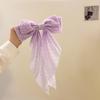Fairy Style Hair Clip Solid Color Oversized Bow Streamer Hair Clamp Chiffon Bow Hair Clip Fashion Hair Accessories