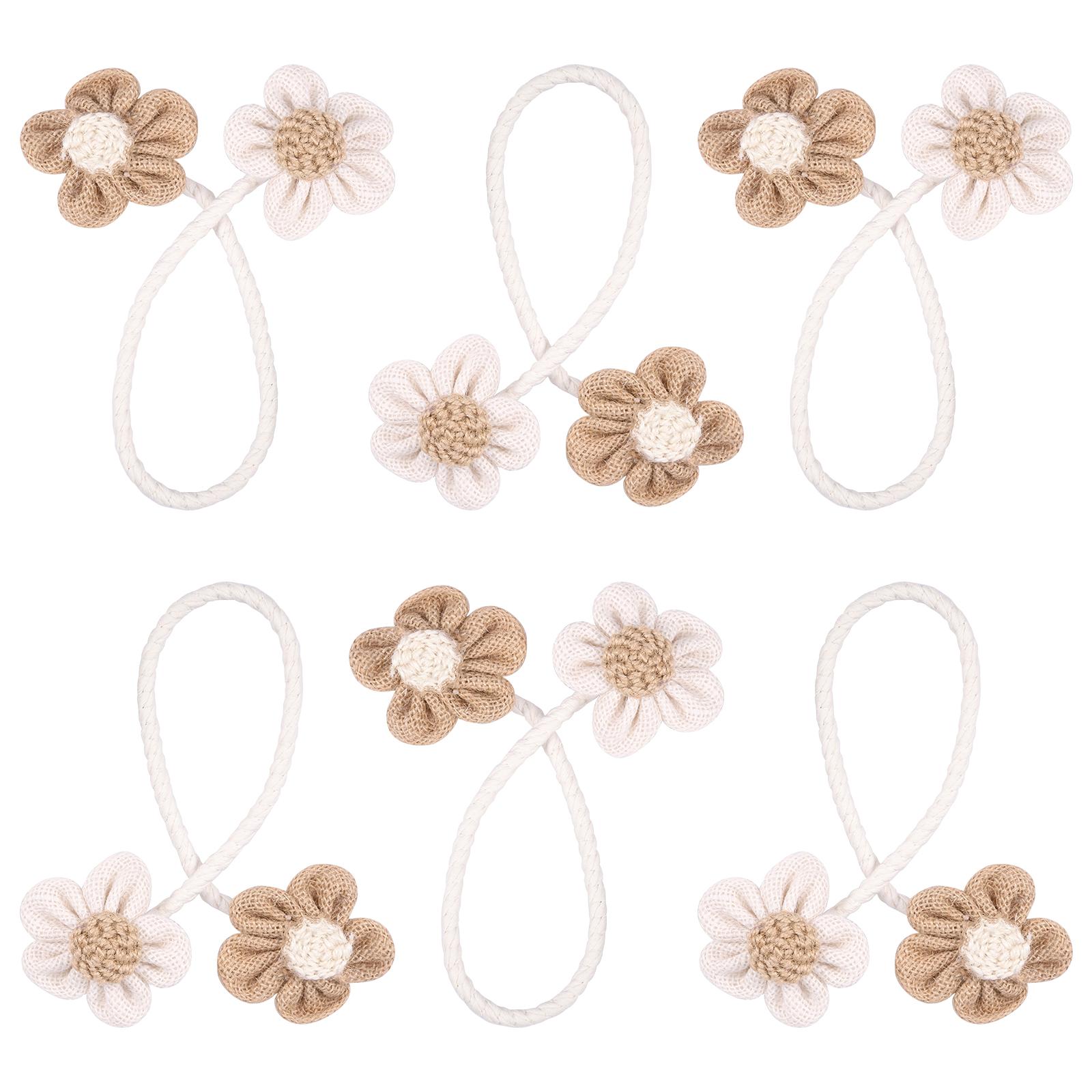 

6Pcs Flower Curtain Tiebacks DIY Curtain Buckles Backs Holdbacks Buckle Clips Curtain Rods Home Bedroom Decorative Accessories