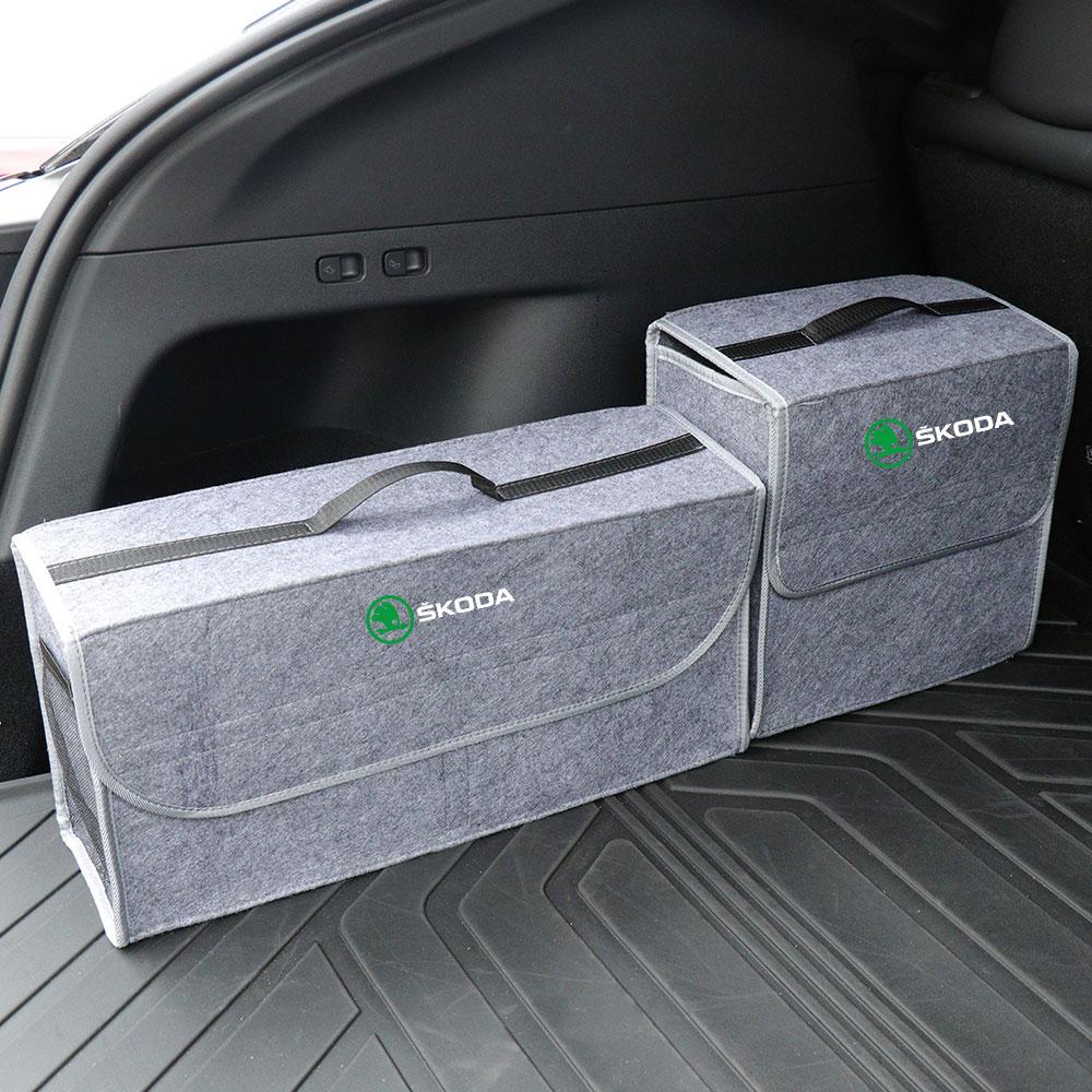 Für Skoda Octavia 3 2 A5 A7 A2 Superb 3 Fabia 2 Karoq Auto Faltbare Aufbewahrungsbox Auto Kofferraum Organizer FF6 Box Auto Aufbewahrungszubehör