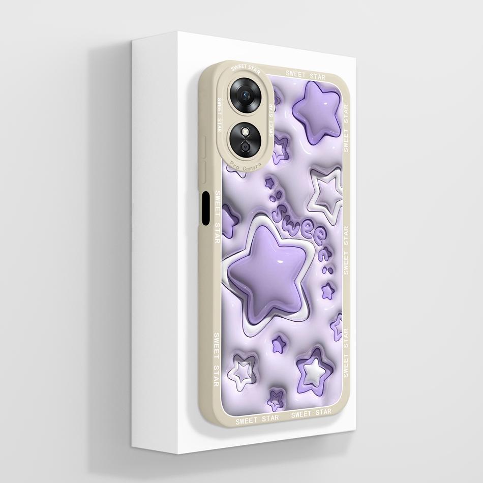 For OPPO A17 A17K Case Butterfly Camera Protection Back Cover Soft Liquid Silicone Anti Choc Funda For OPPO A 17 OPPOA17K Capa