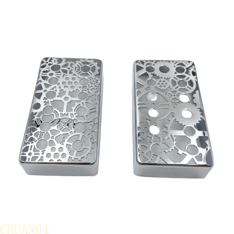 A1A2 Electric Guitar Pickup Replacement Cover Guitar Pickup Protective Lid Humbucker Shell Guitar Hardware Part Brass Texture серебряный