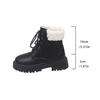 Fashion Women Ankle Boots Autumn Winter PU Leather Platform Shoes Female Anti-Slip Warm Fleece Lined Thicken Casual Snow Boots