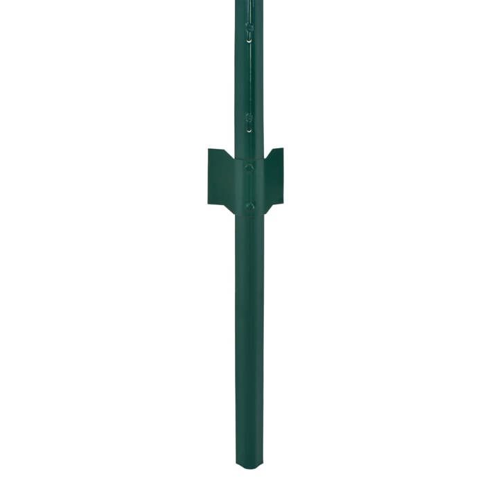 Clôture en grillage métallique - Maison Exclusive - 25 x 2 m - Acier enduit PVC vert - Poteaux 1,34/1,28 m