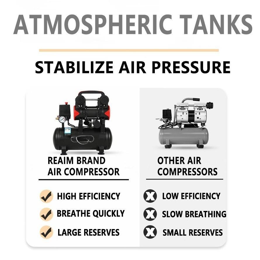 1500W High Power Air Compressor Heavy Duty Electric Air Pump Professional Oil Free Silent Type Power Tools
