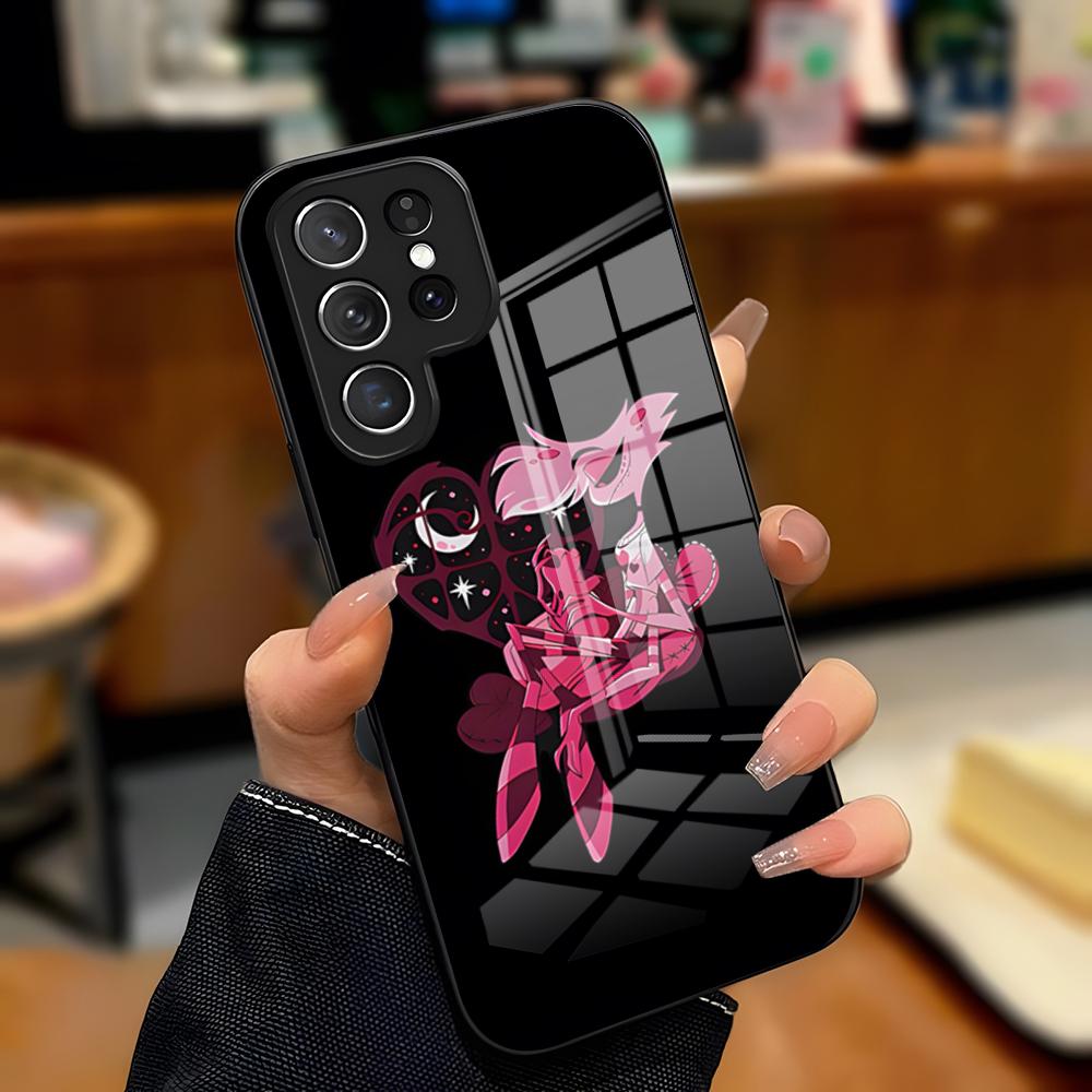

H-Hazbin Hotel Phone Case For Samsung A25 A13 A33 5G A54 A36 A35 A56 A52 A14 Shockproof Glass Cover Samsung A24 4G