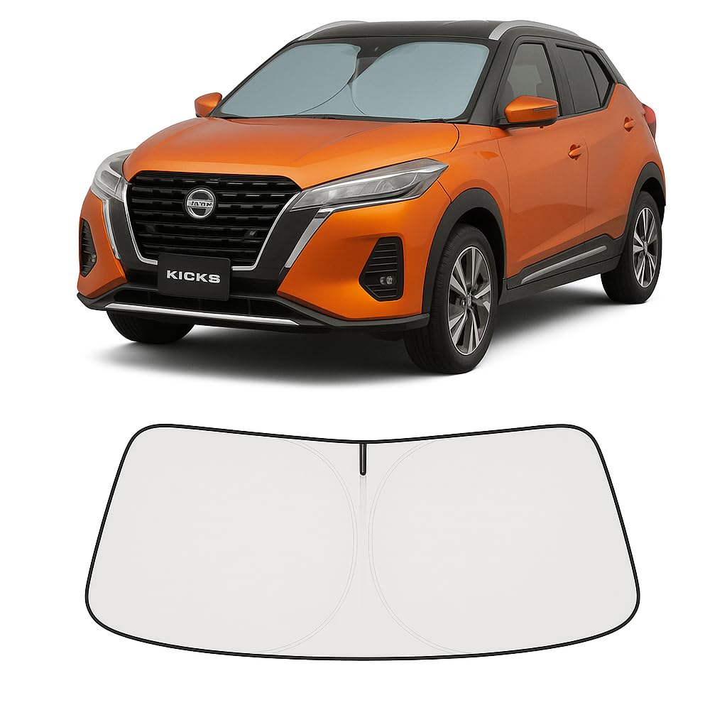 

Proadsy Front Sun Shade for Nissan Kicks P15 (2020.6-present), Foldable, 4 Layer Heat Insulation, 2020.6 - Present Nissan чёрный