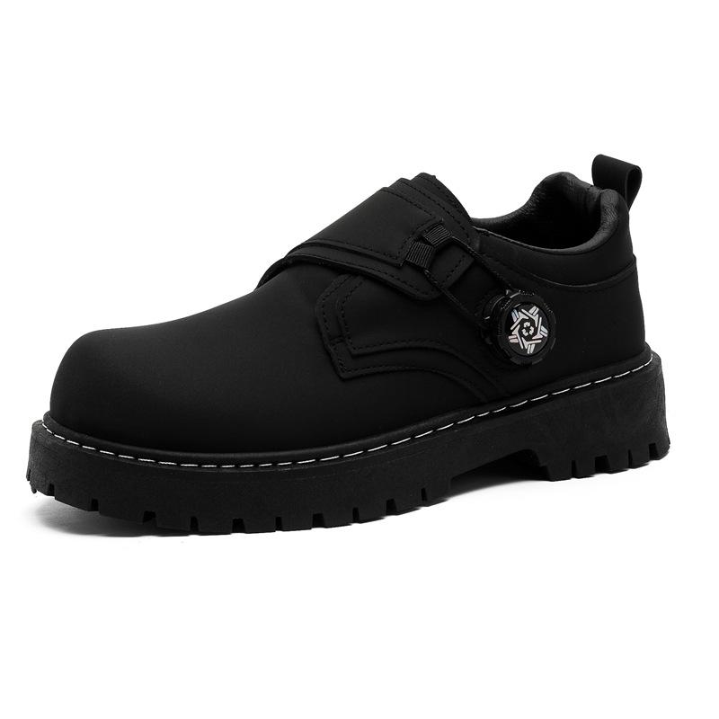 

Martin men s shoes 2025 new platform tooling shoes men s knob black matte large size derby small leather shoes 46 чёрный